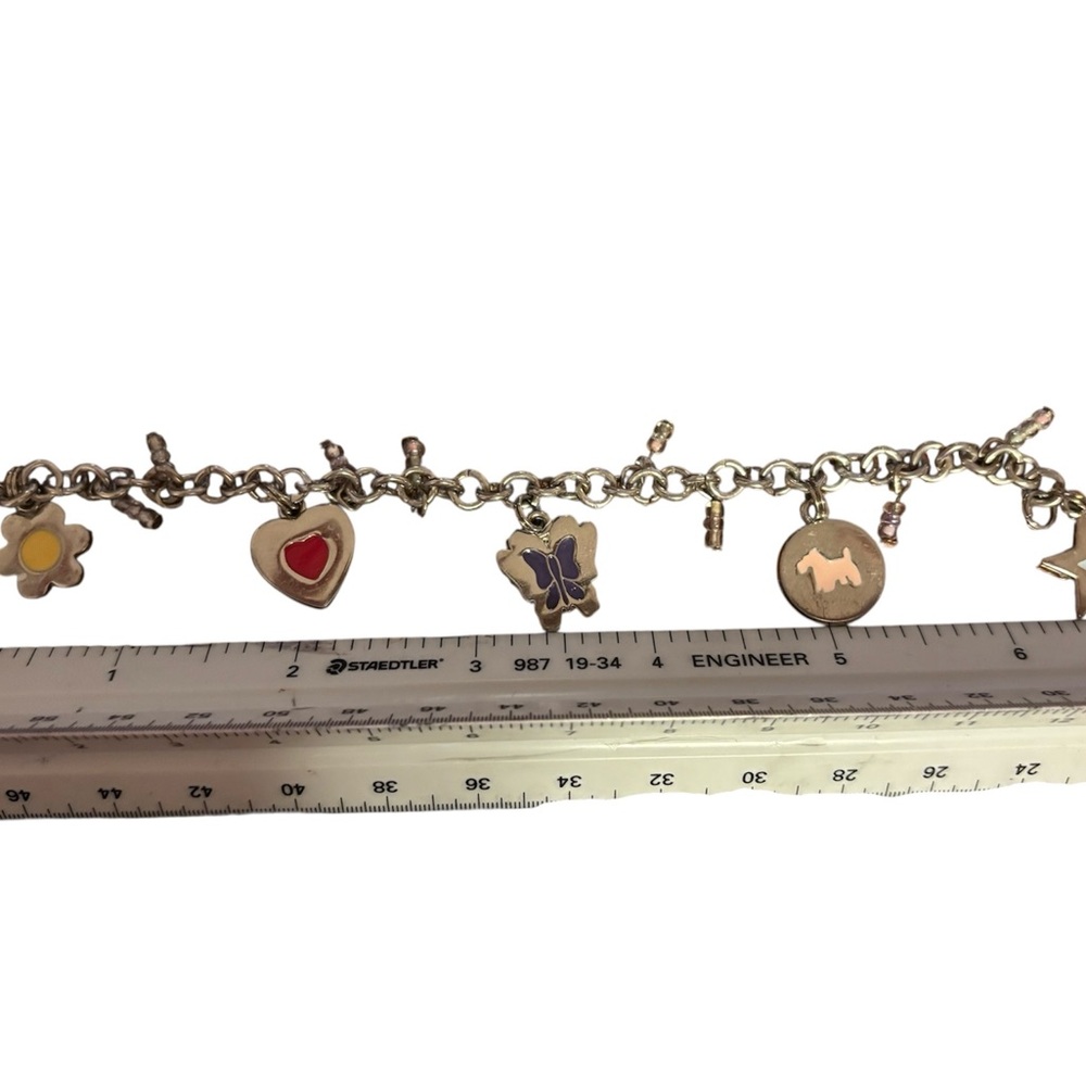 Silver Charm Bracelet with Colorful Accents - Picture 3 of 3